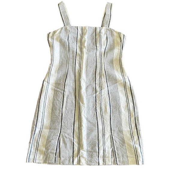 Forever 21 Dress Linen Blend Mini Navy Blue & White Size Small - Picture 1 of 6